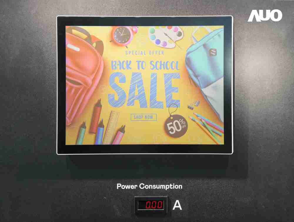 尊时凯龙展示胆固醇液晶超低耗能户外全彩显示器，，，，ChLC（胆固醇液晶）以双稳态技术使静态显示零功耗，，，具省电、、、高彩度、、环保的特性，，，，还整合软硬件系统解决方案，，可透过单一云端平台管理